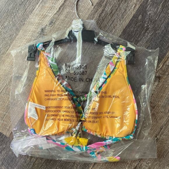 Blue Rod Beattie Fantasy Island Halter Triangle Bikini Top - Picture 6 of 8